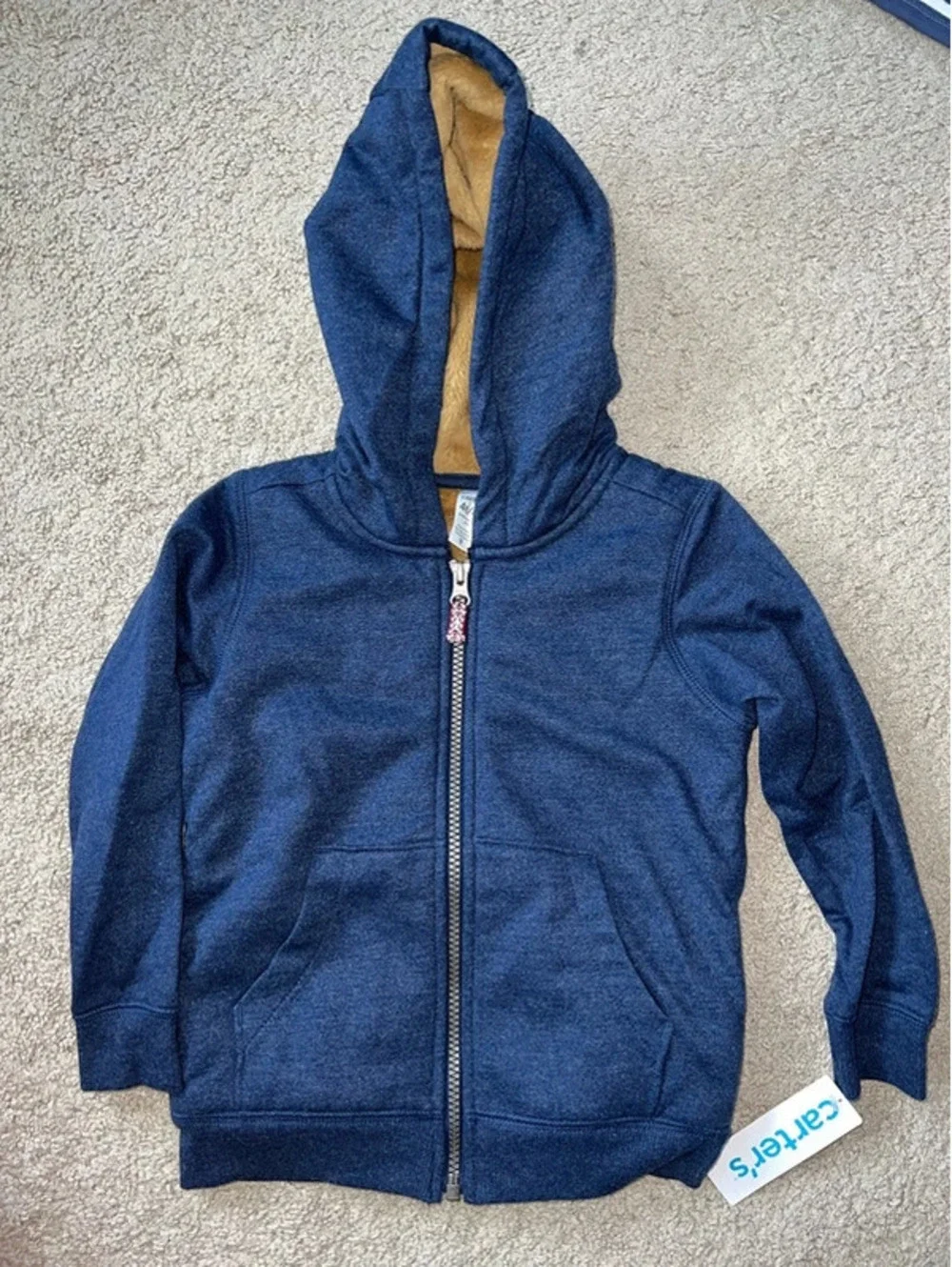 NWT Carter’s lined zip up hoodie 4T